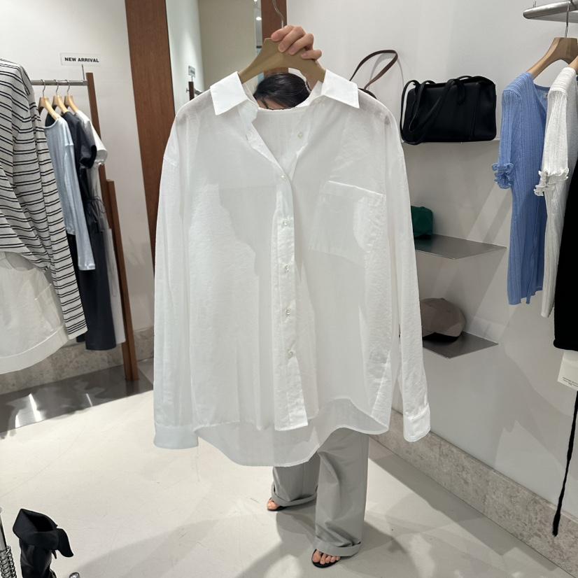 ANDMORE BUTTON韓國東大門代購女裝新品職業襯衫蕾絲衫寬松ANDMORE BUTTON襯衫/蕾絲衫