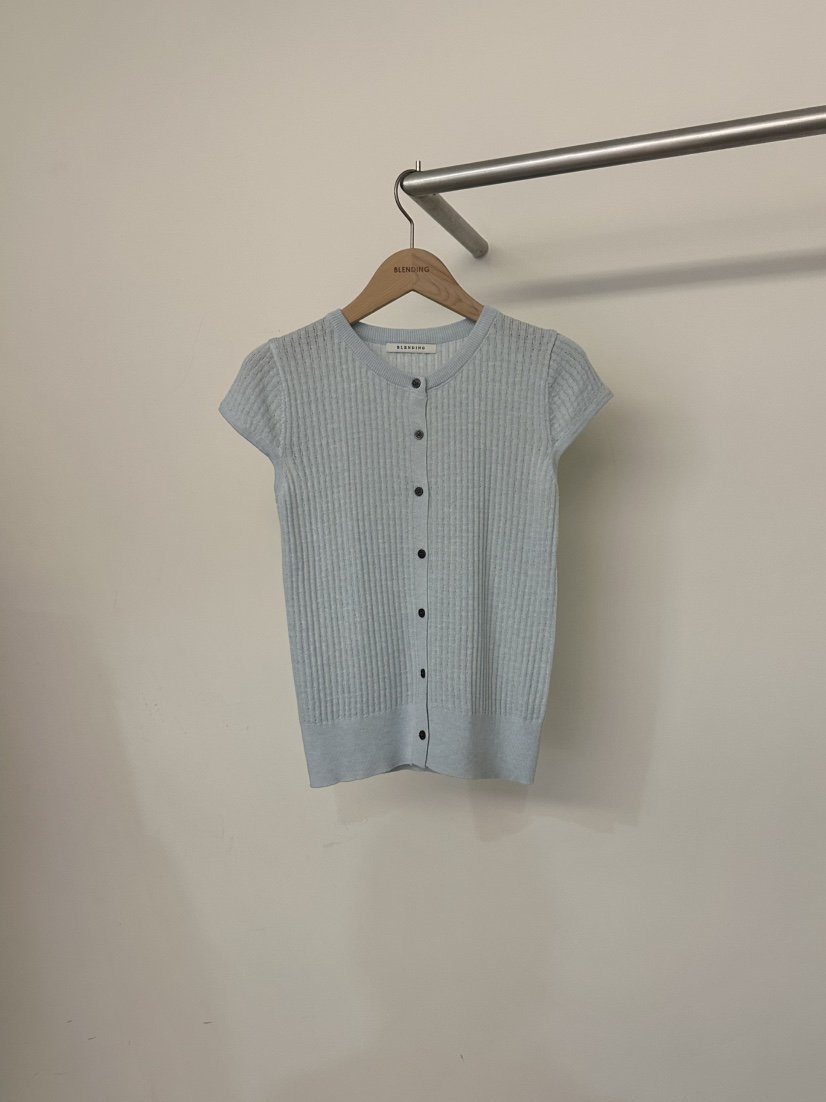 BLENDING-p韓國直郵實拍女裝新款時尚針織衫華夫格格紋開衫BLENDING-p針織衫