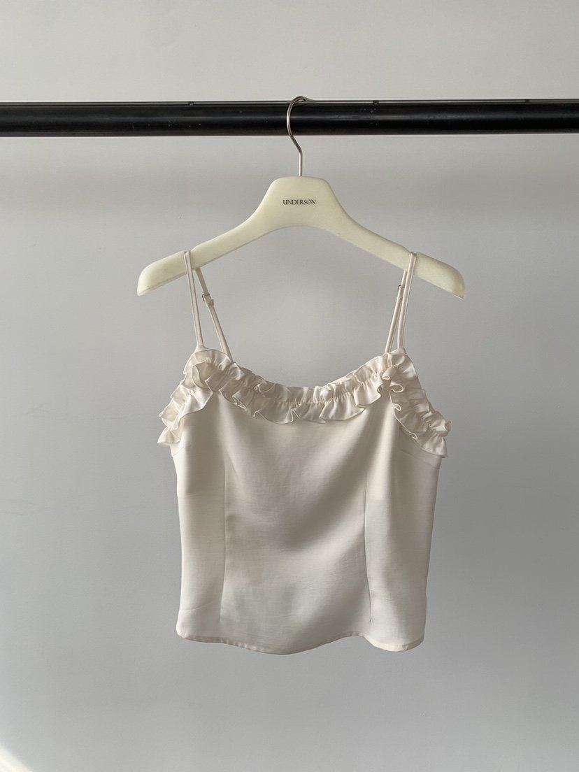 UNDERSON韓國東大門代購女裝新品26春夏職業吊帶背心荷葉邊UNDERSON吊帶/背心