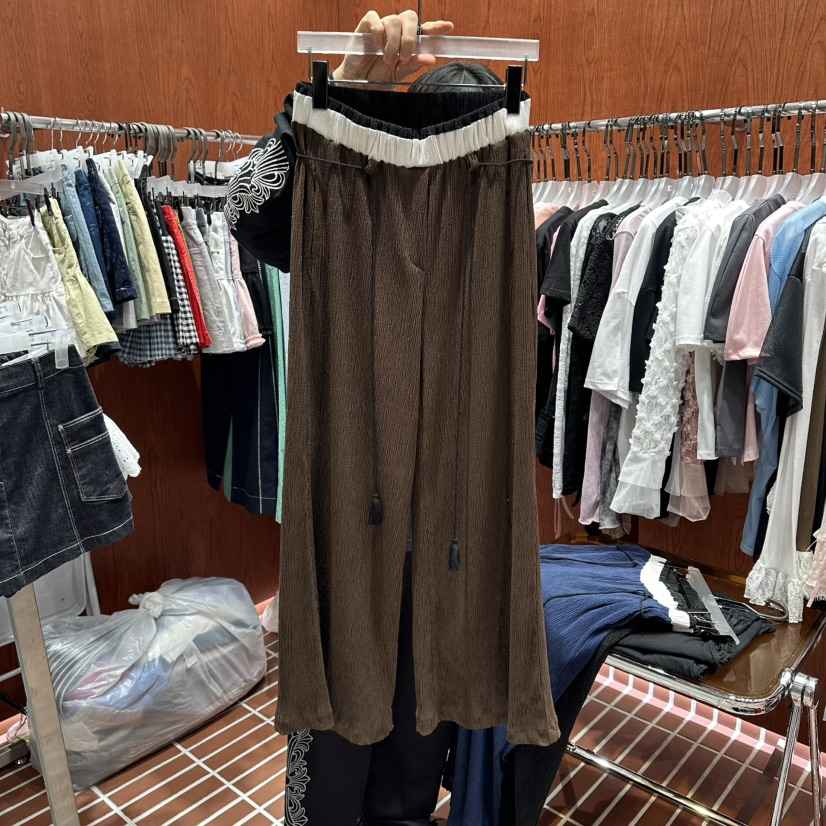 ILLO/MOCI韓國東大門代購女裝新款26春夏休閑褲含腰繩褶裥ILLO/MOCI休閑褲