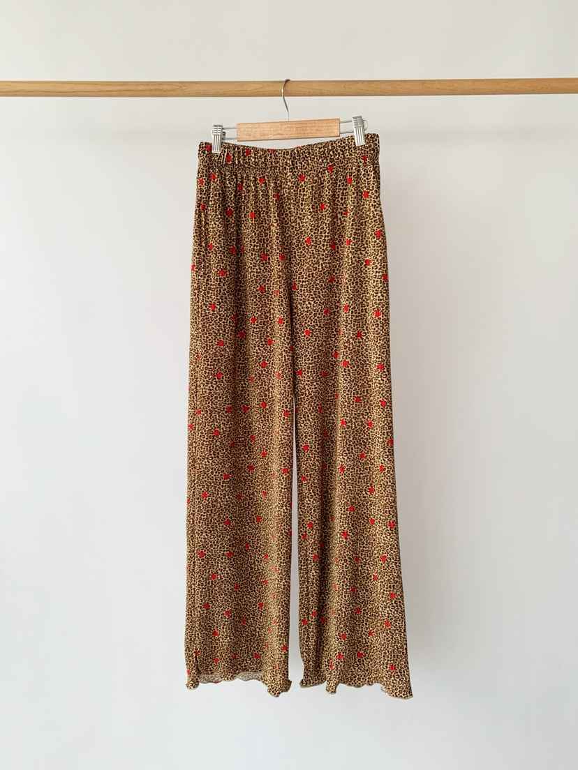 TOLL韓國東大門代購女裝新品26春夏時尚推薦休閑褲豹紋褶裥TOLL休閑褲