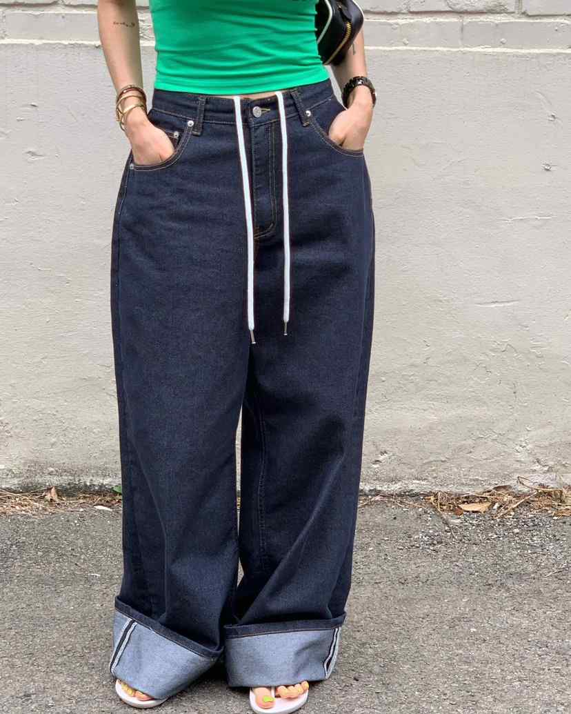 REVE CITE-L韓國東大門直郵女士新品熱賣推薦牛仔褲闊腿褲REVE CITE-L牛仔褲