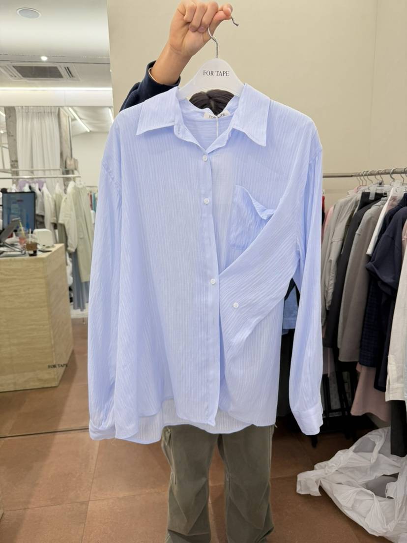 FOR TAPE韓國東大門代購女士新款熱賣襯衫蕾絲衫口袋紐扣FOR TAPE襯衫/蕾絲衫