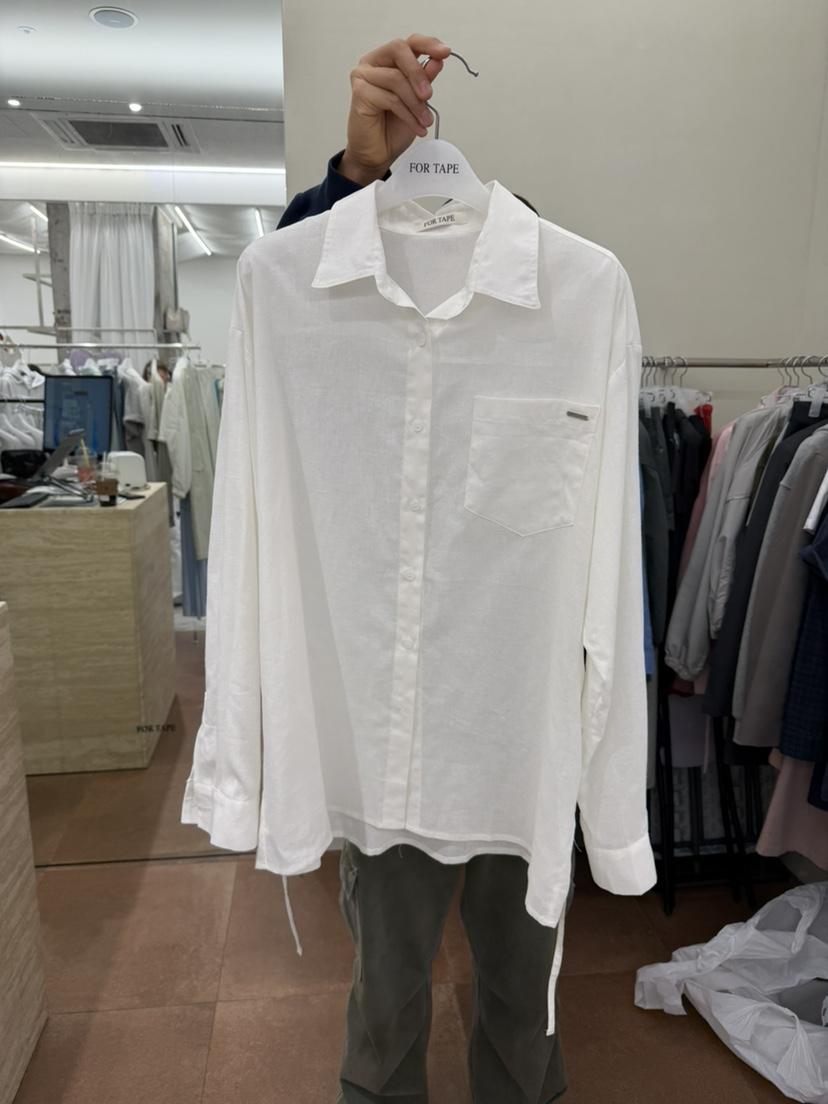 FOR TAPE韓國東大門直郵女裝新品推薦襯衫蕾絲衫系帶亞麻FOR TAPE襯衫/蕾絲衫