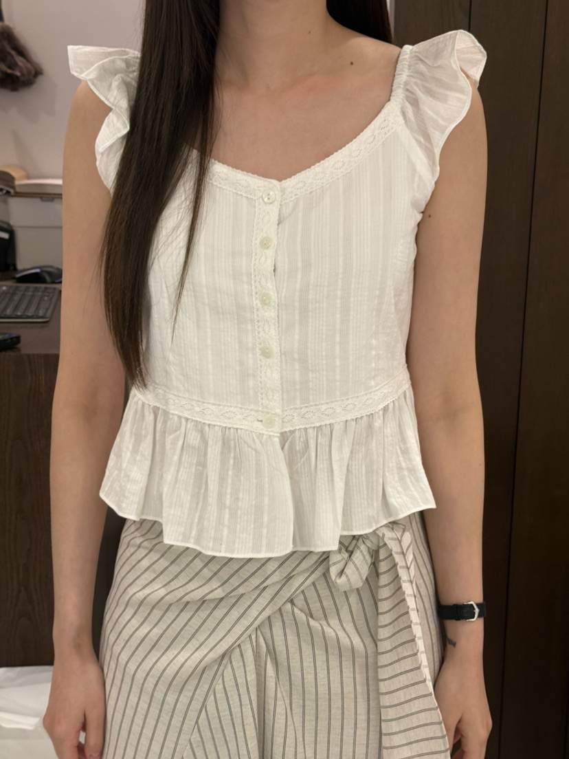 LEGACY韓國直郵實拍女裝新款人氣職業推薦吊帶背心荷葉邊LEGACY吊帶/背心