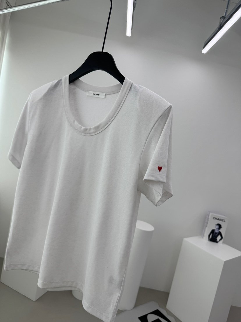 RED-A韓國直郵女裝新款人氣休閑職業26春夏推薦熱賣T恤刺繡RED-AT恤