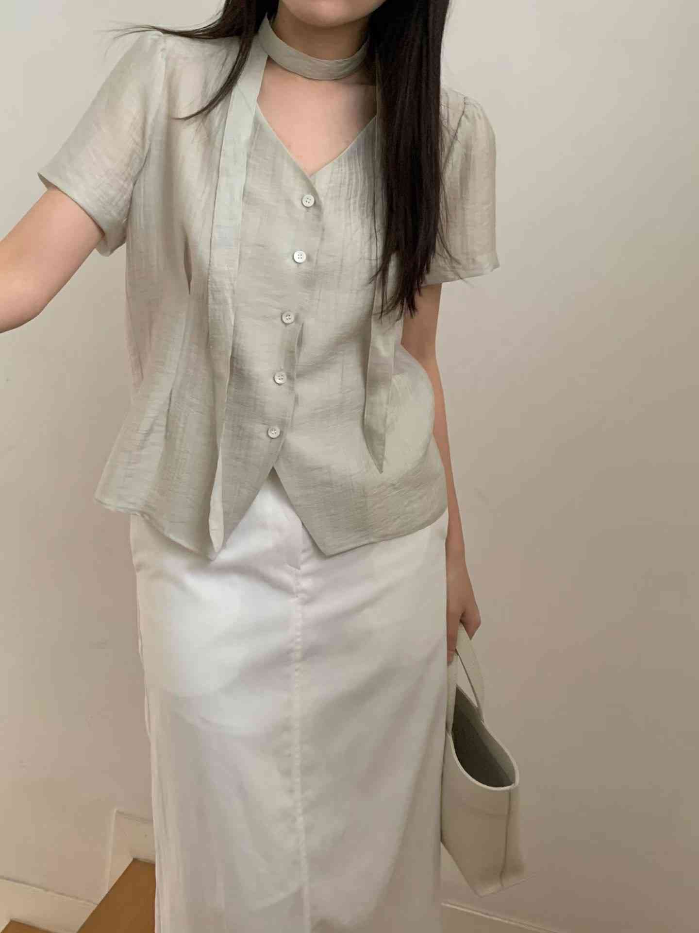 OBOE東大門直郵女士新款職業推薦真品熱賣襯衫蕾絲衫含脖帶OBOE襯衫/蕾絲衫