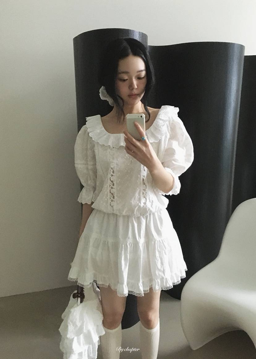 BY CHAPTER韓國東大門直郵女裝新品推薦時尚襯衫蕾絲衫雙面BY Chapter襯衫/蕾絲衫