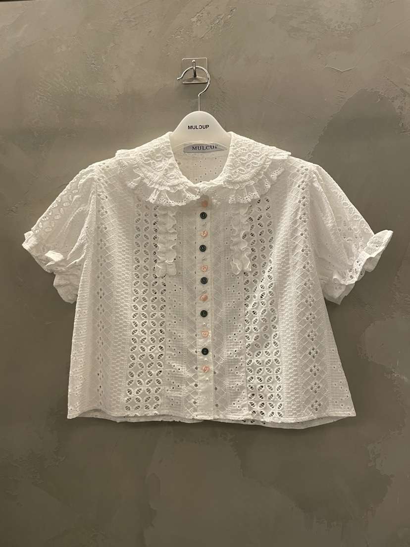 MULCUP韓國直郵實拍女裝新品26春夏人氣推薦襯衫蕾絲衫刺繡MULCUP襯衫/蕾絲衫