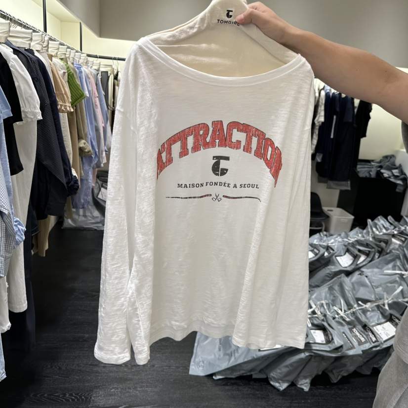TOMGIRL韓國東大門直郵女裝新款人氣26春夏熱賣職業長袖T恤TOMGIRL長袖T恤