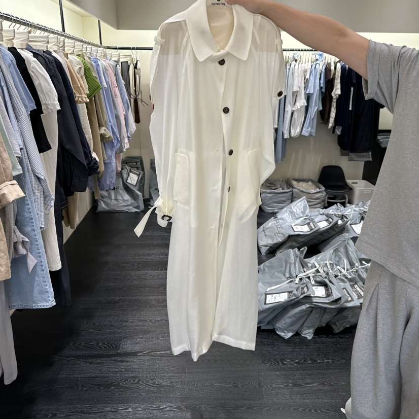 TOMGIRL韓國直郵實拍女士新款熱賣時尚職業長款風衣含腰帶TOMGIRL長款風衣