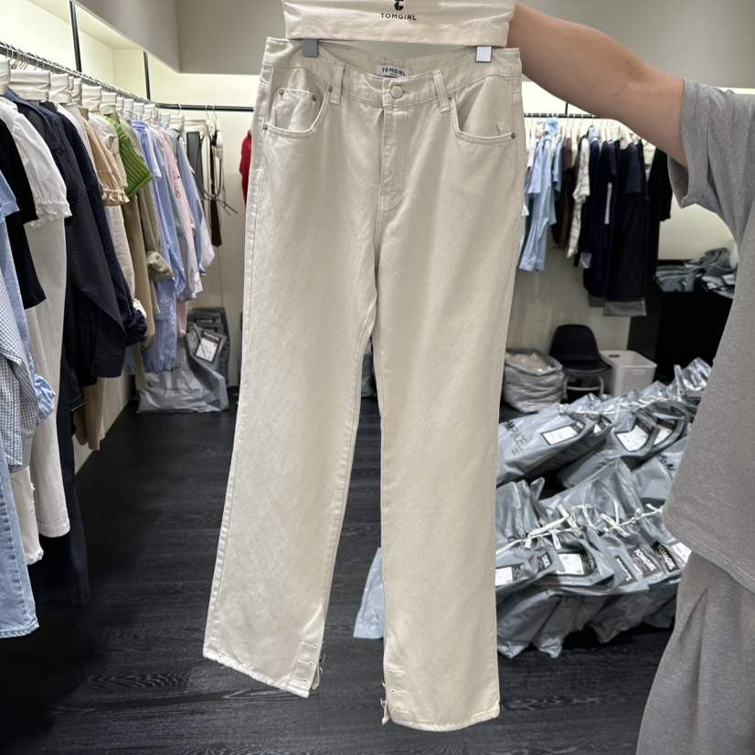 TOMGIRL韓國代購女裝新款時尚職業推薦熱賣人氣休閑褲天絲TOMGIRL休閑褲