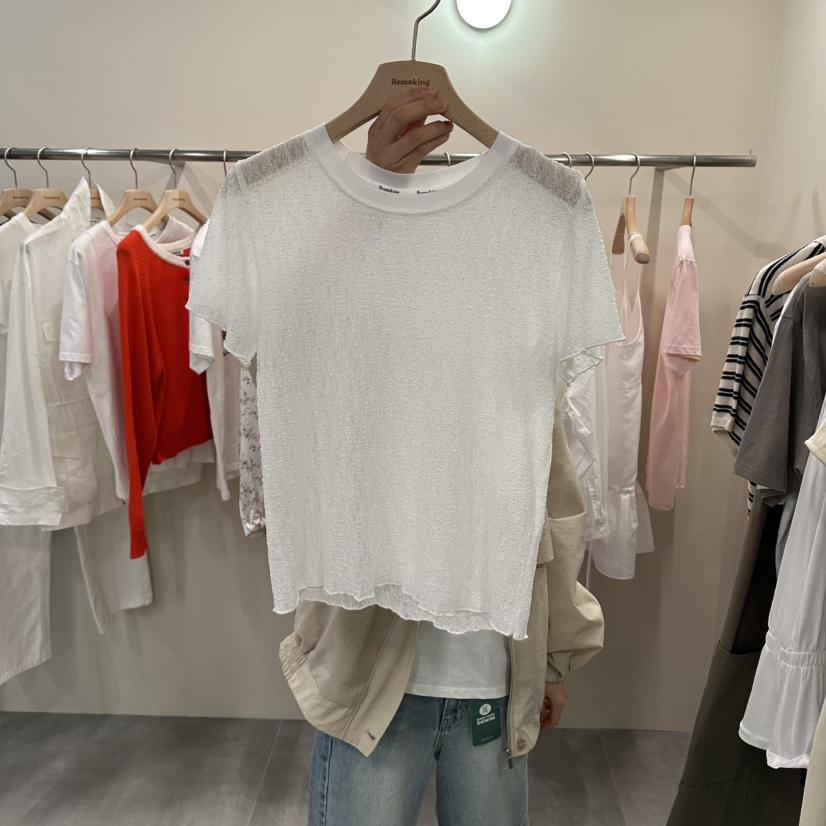 URBANSTORY/REMAKING韓國直郵實拍女士新款推薦人氣T恤蕾絲Remaking/URBANSTORYT恤