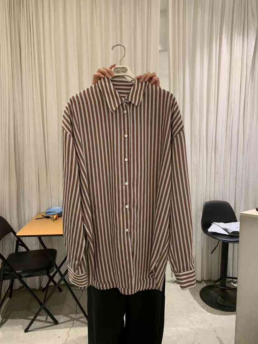 PAPERMOON韓國東大門代購女士新款職業襯衫蕾絲衫男女同款條紋paper moon襯衫/蕾絲衫