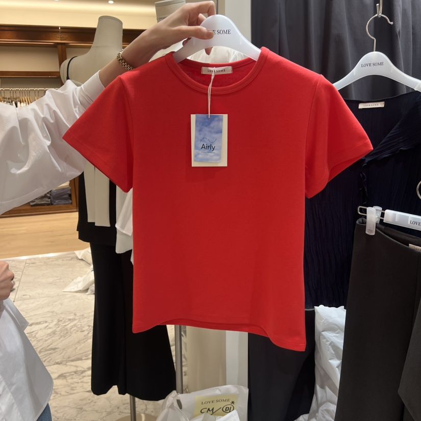 LOVE SOME韓國代購女裝新品休閑推薦時尚人氣26春夏職業T恤LOVE SOMET恤