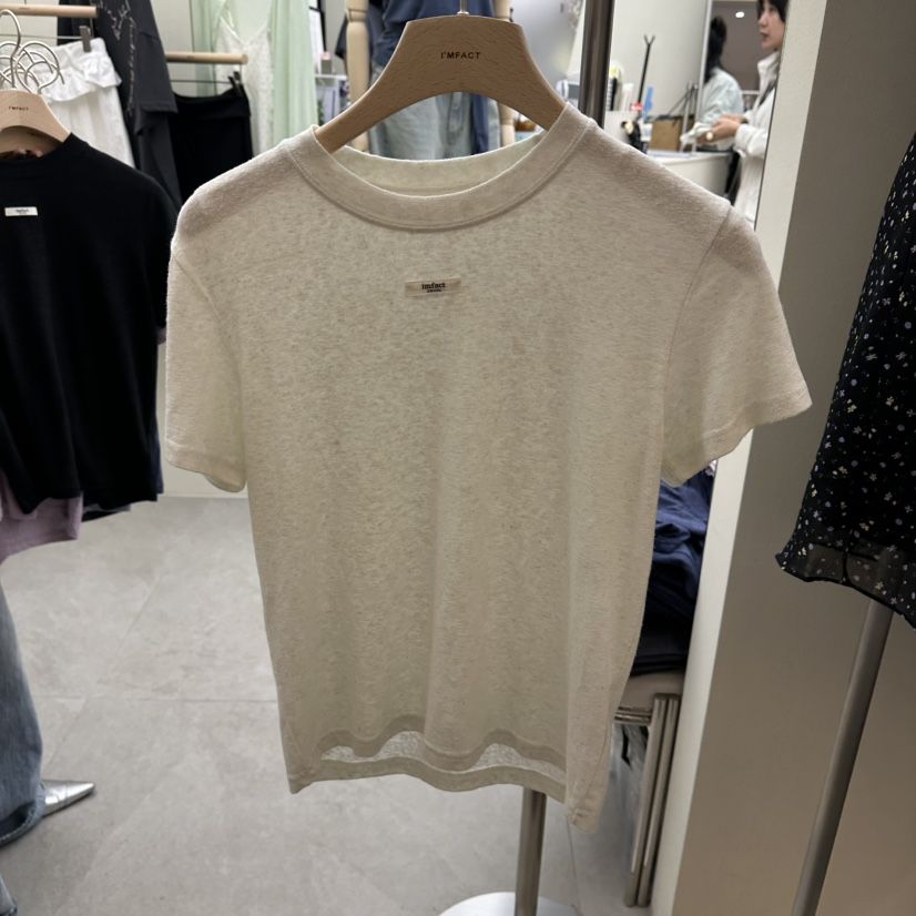I MFACT韓國代購女士新款休閑熱賣職業推薦26春夏T恤亞麻I MFACTT恤