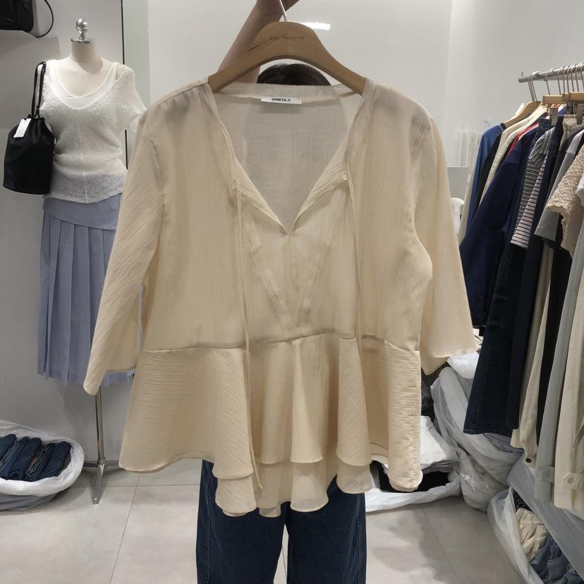 ANN MARGRET韓國直郵實拍女士新品推薦襯衫蕾絲衫刺繡GRETA.Y襯衫/蕾絲衫