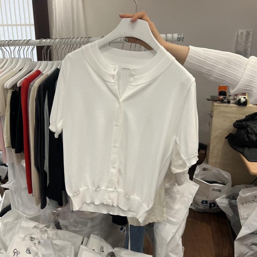 UNDERSTANDING韓國代購女裝新品人氣熱賣針織衫雙層圓領開衫UNDERSTANDING針織衫