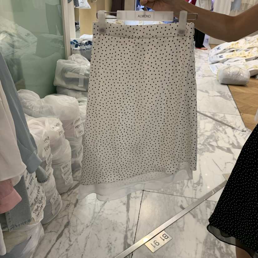 ALMOND韓國東大門代購女士新品休閑人氣半身裙中短裙不對稱ALMOND半身裙/中短裙