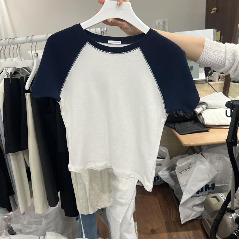 UNDERSTANDING韓國代購女士新款熱賣時尚職業T恤插肩撞色UNDERSTANDINGT恤