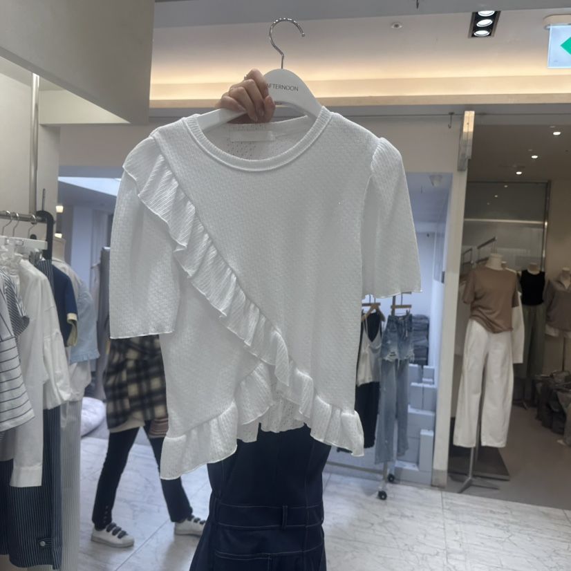 AFTERNOON韓國直郵女士新款時尚休閑26春夏推薦人氣T恤褶皺AFTERNOONT恤