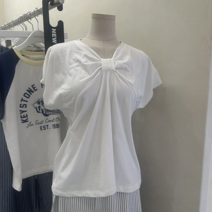 AFTERNOON韓國代購女士新品推薦26春夏職業人氣時尚T恤絲帶AFTERNOONT恤
