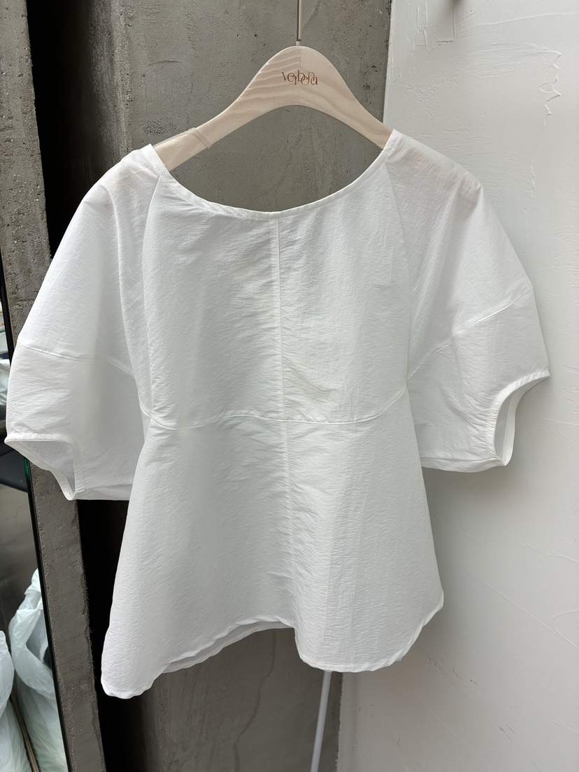 Verbena韓國直郵女裝新品熱賣推薦休閑襯衫蕾絲衫泡泡袖鏤空Verbena襯衫/蕾絲衫