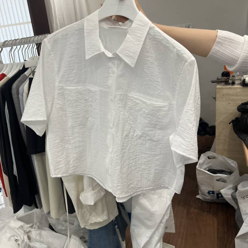 UNDERSTANDING韓國東大門直郵女士新款26春夏襯衫蕾絲衫雙口袋UNDERSTANDING襯衫/蕾絲衫