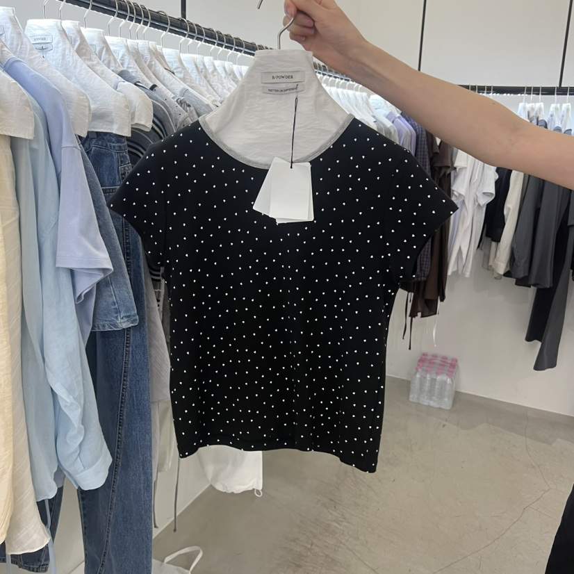 BAKING POWDER韓國直郵女裝新款26春夏推薦時尚職業T恤圓點BAKING POWDERT恤