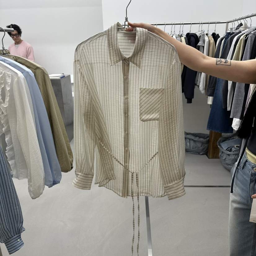 ENHANCE東大門代購女裝新品真品26春夏休閑襯衫蕾絲衫透明ENHANCE/HOPESMORE襯衫/蕾絲衫