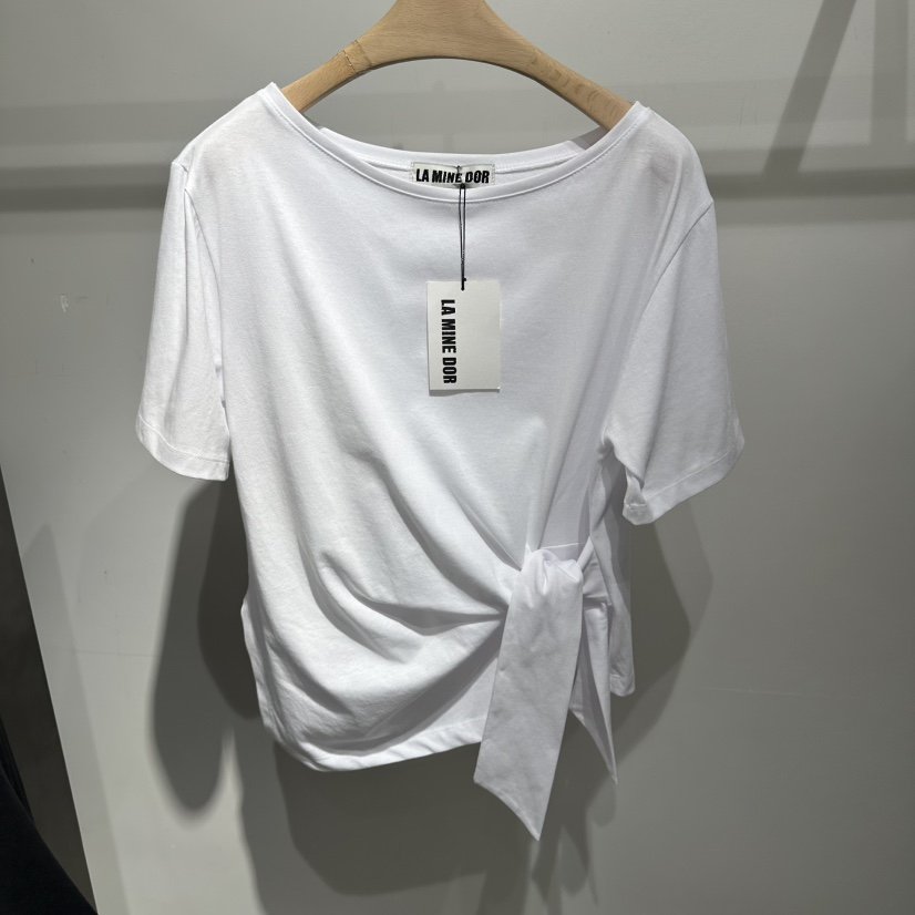 LAMINEDOR東大門實拍女裝新品熱賣職業時尚休閑推薦T恤絲帶LA MINE DORT恤
