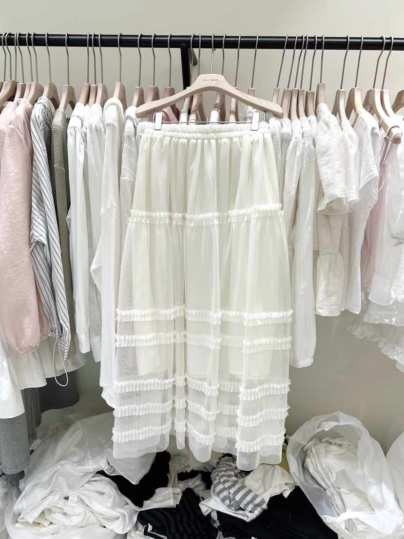 LOVE ROSIE韓國東大門代購女士新款時尚人氣長裙荷葉邊多層LOVE ROSIE長裙