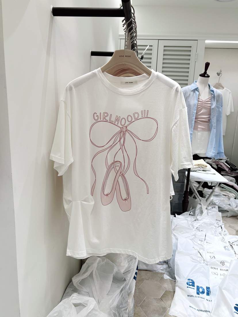 LOVE ROSIE韓國直郵女裝新款時尚休閑推薦熱賣26春夏T恤絲帶LOVE ROSIET恤