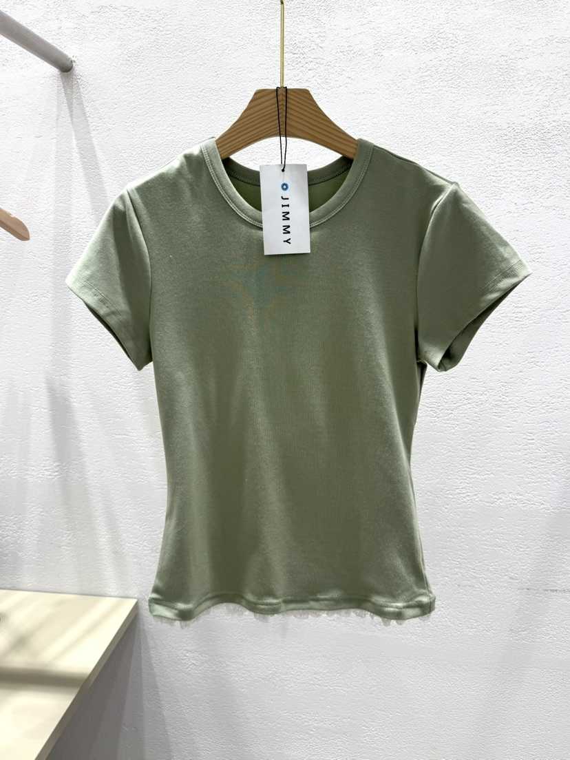 JIMMY韓國直郵女裝新品休閑熱賣人氣推薦26春夏時尚T恤蕾絲JIMMY/REMAKET恤