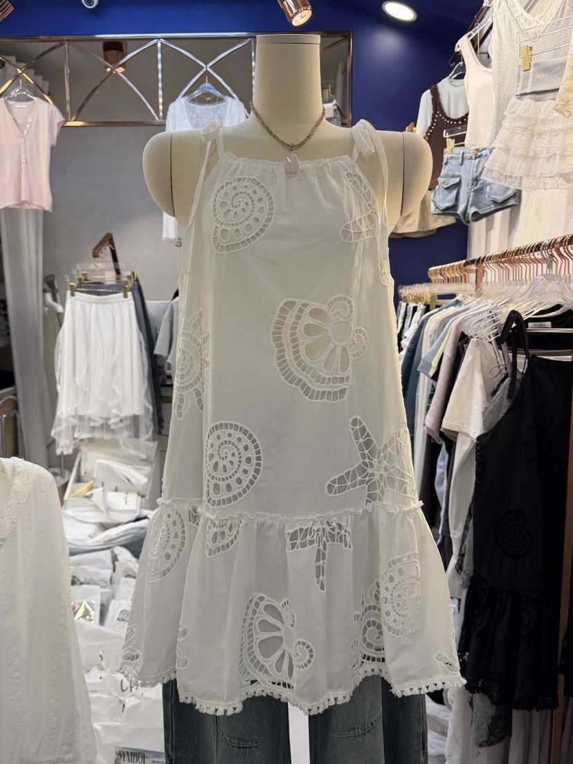 SYMBOL韓國直郵女士新款熱賣26春夏推薦職業休閑連衣裙刺繡SYMBOL連衣裙