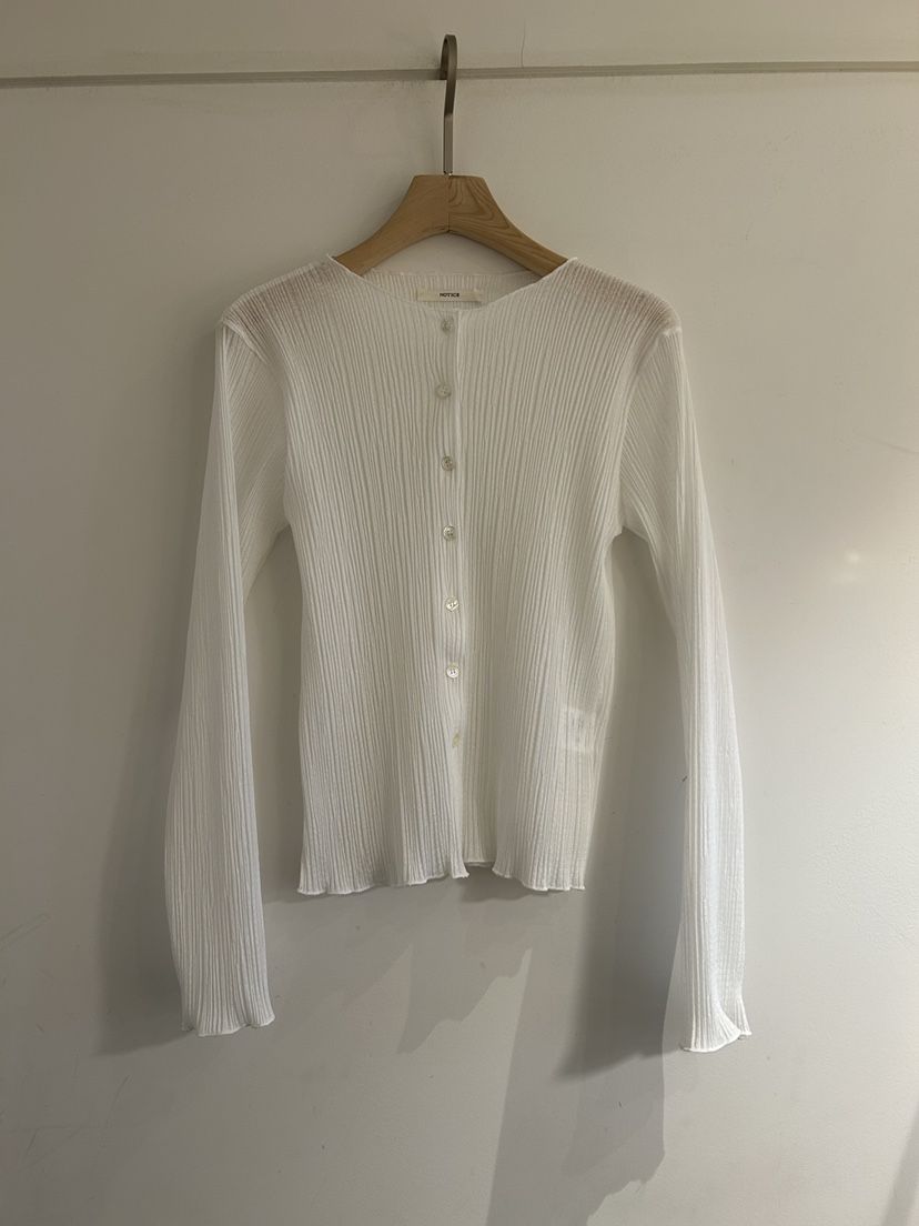 NOTICE韓國直郵女裝新款26春夏休閑熱賣襯衫蕾絲衫褶裥開衫NOTICE襯衫/蕾絲衫