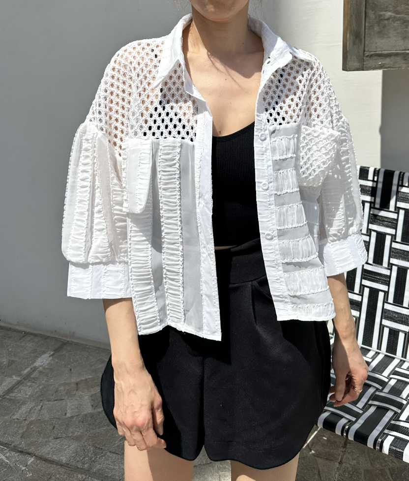 CLASSY-O韓國直郵實拍女士新款人氣職業休閑襯衫蕾絲衫透明CLASSY-O襯衫/蕾絲衫