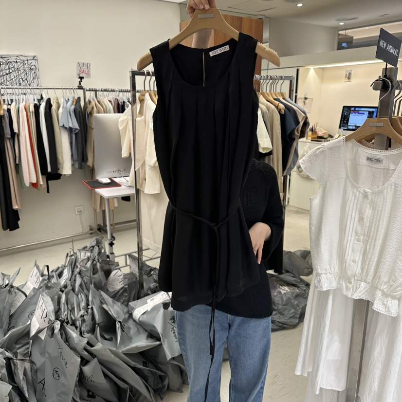 MER韓國東大門代購女士新款熱賣職業人氣推薦吊帶背心含腰繩MER/ANGELO BIANCO吊帶/背心