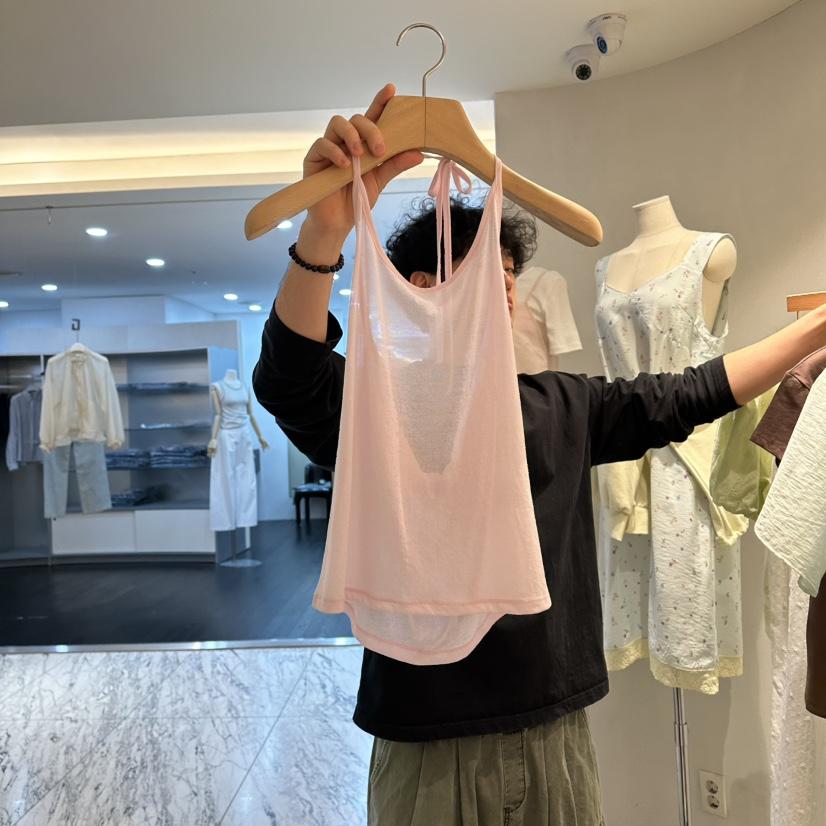 ROOM K-P韓國東大門代購女裝新款熱賣26春夏吊帶背心透明roomk吊帶/背心