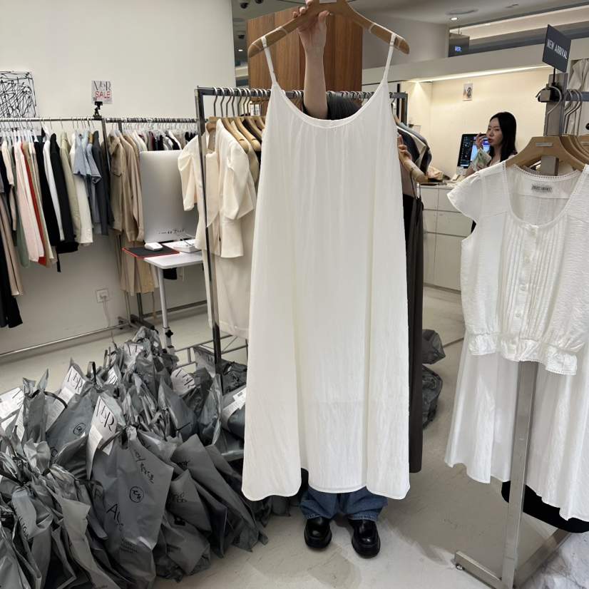 MER韓國代購女裝新款推薦26春夏時尚休閑人氣熱賣連衣裙褶皺MER/ANGELO BIANCO連衣裙