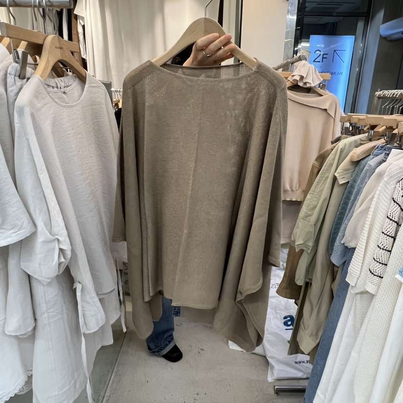 AFTERGLOW韓國東大門直郵女士新品推薦人氣針織衫不對稱披肩AFTERGLOW針織衫