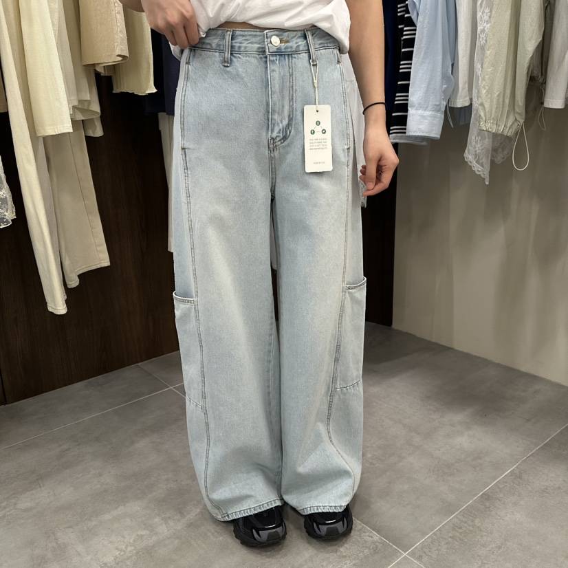 URBANSTORY/REMAKING韓國直郵實拍女裝新品職業牛仔褲口袋柔軟Remaking/URBANSTORY牛仔褲