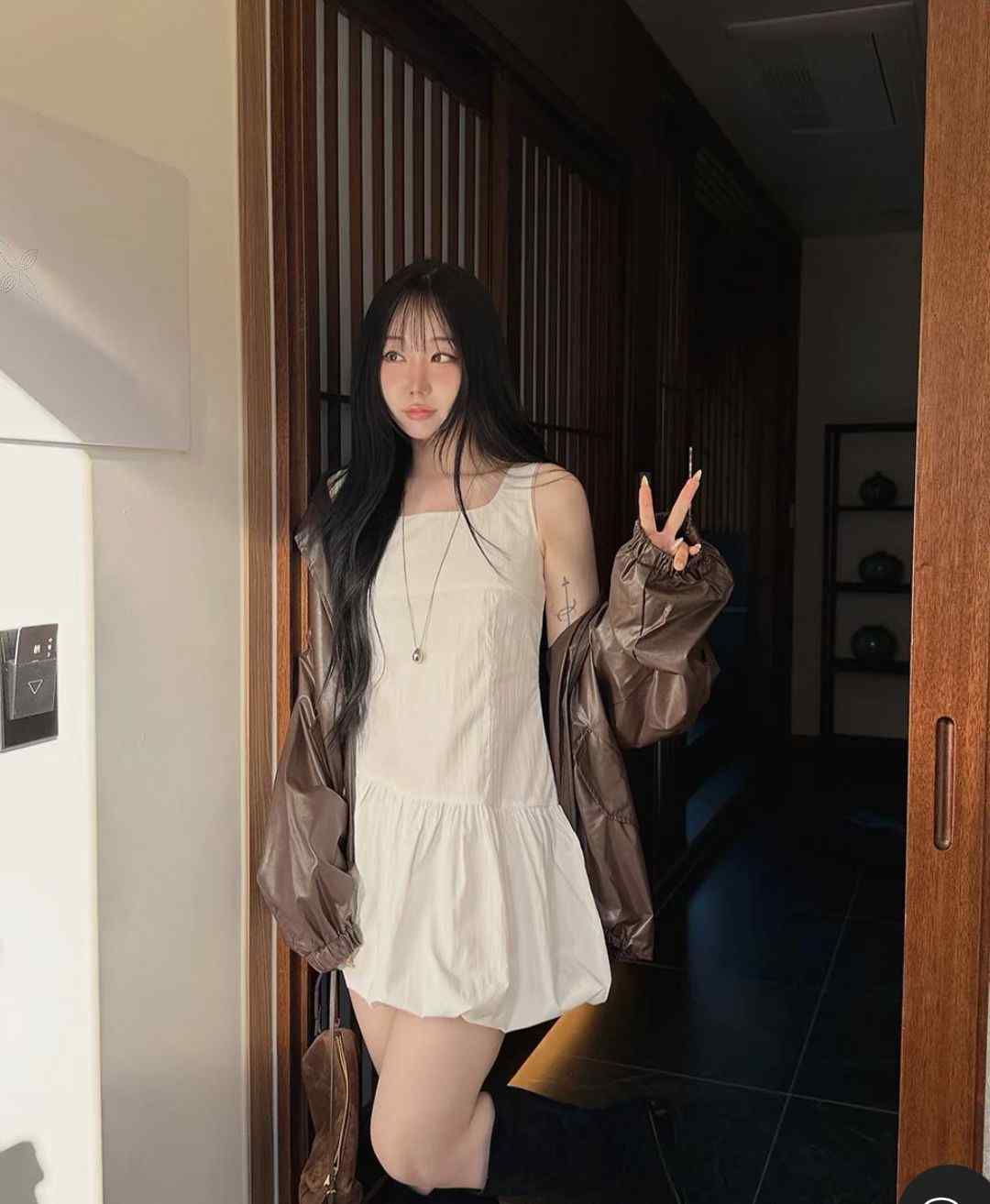 JUNO東大門代購女士新品人氣推薦時尚26春夏熱賣連衣裙褶裥JUNO連衣裙