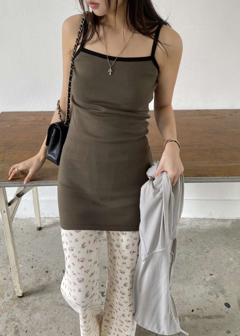 OUPPT韓國代購女士新品真品休閑時尚26春夏人氣連衣裙撞色OUPPT連衣裙