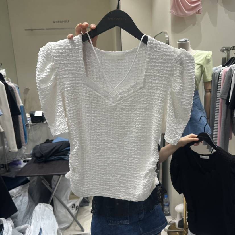 MONOPOLY韓國直郵實拍女士新款熱賣推薦時尚休閑襯衫蕾絲衫MONO_POLY襯衫/蕾絲衫