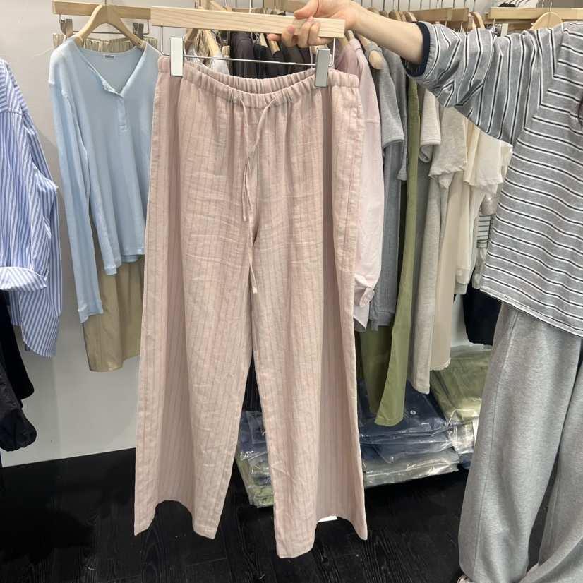 TAFFETA/MURET東大門實拍韓國女裝新款休閑推薦休閑褲亞麻TAFFETA/MURET休閑褲