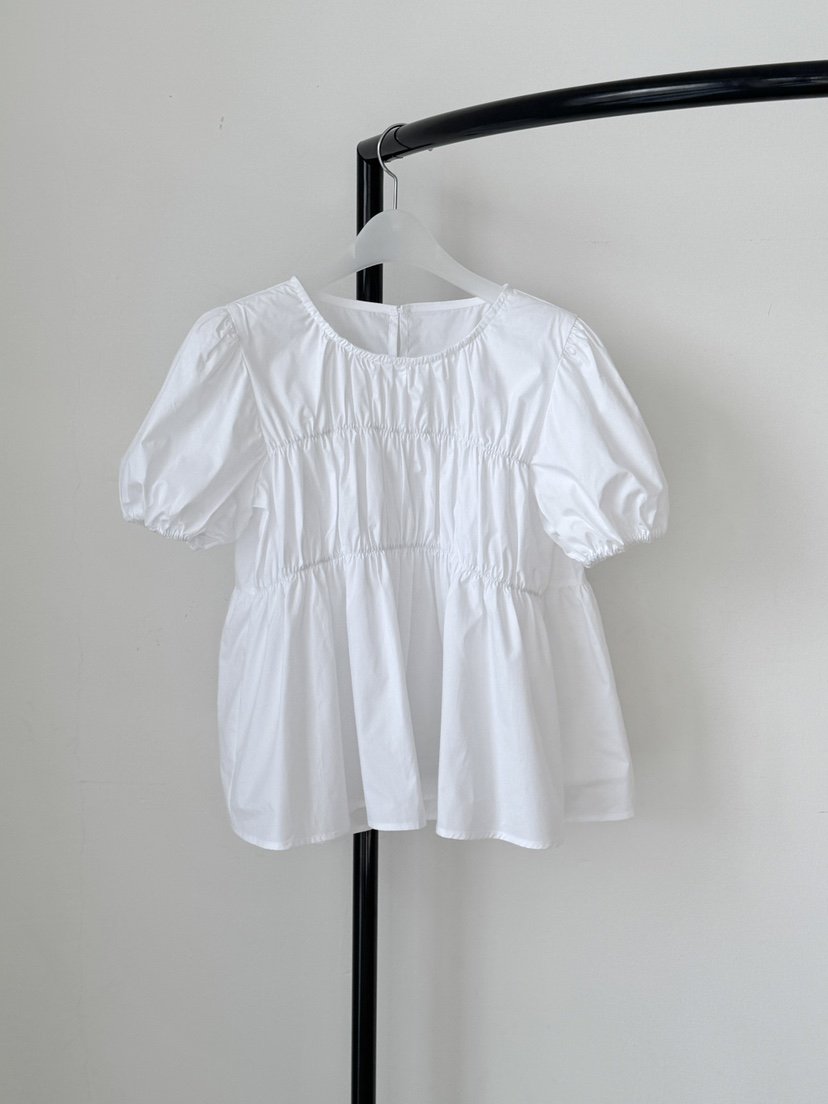 LONG PEAK韓國直郵女士新款人氣26春夏，26夏季襯衫蕾絲衫泡泡袖LONG PEAK襯衫/蕾絲衫