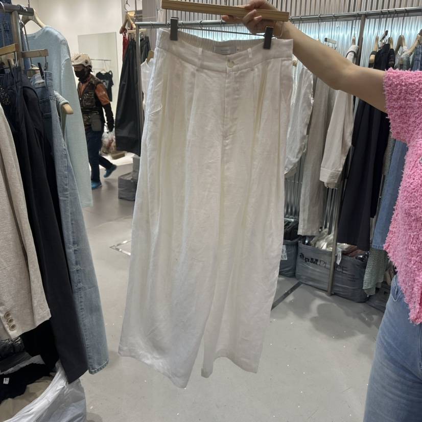 ALEGRE韓國直郵實拍女士新款職業時尚熱賣推薦休閑褲亞麻ALEGRE休閑褲