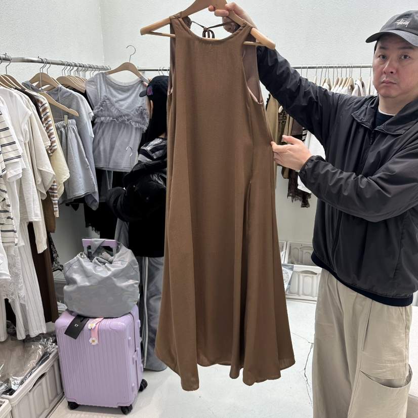 HUMMING BIRD韓國東大門代購女裝新款推薦人氣連衣裙亞麻HUMMING BIRD連衣裙