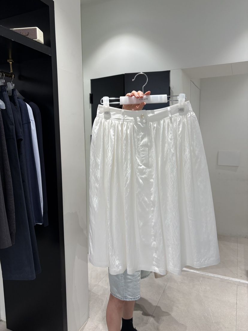 CREAM-P東大門實拍韓國女士新款休閑人氣半身裙中短裙褶皺CREAM-P半身裙/中短裙